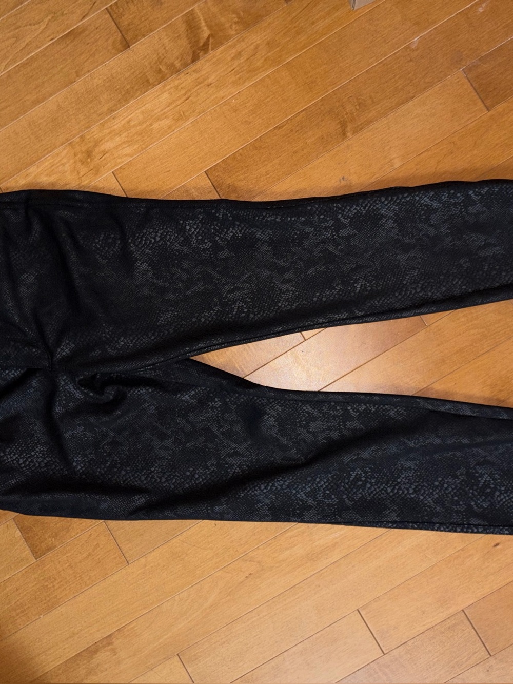 Black Faux-Snakeskin Leggings